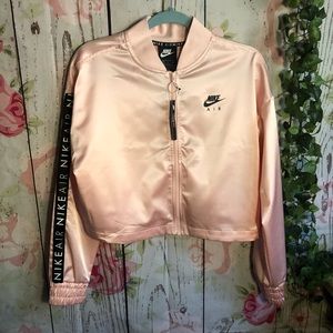 Pink nike air satin jacket